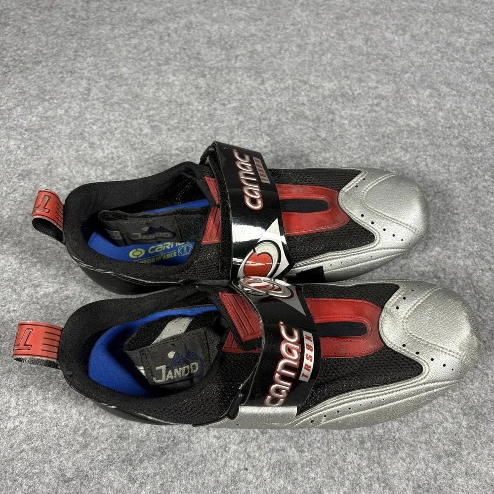 Carnac TRS8X Cycling Shoes 42.5 Silver Black Red Carbon‎ Graphite Sole